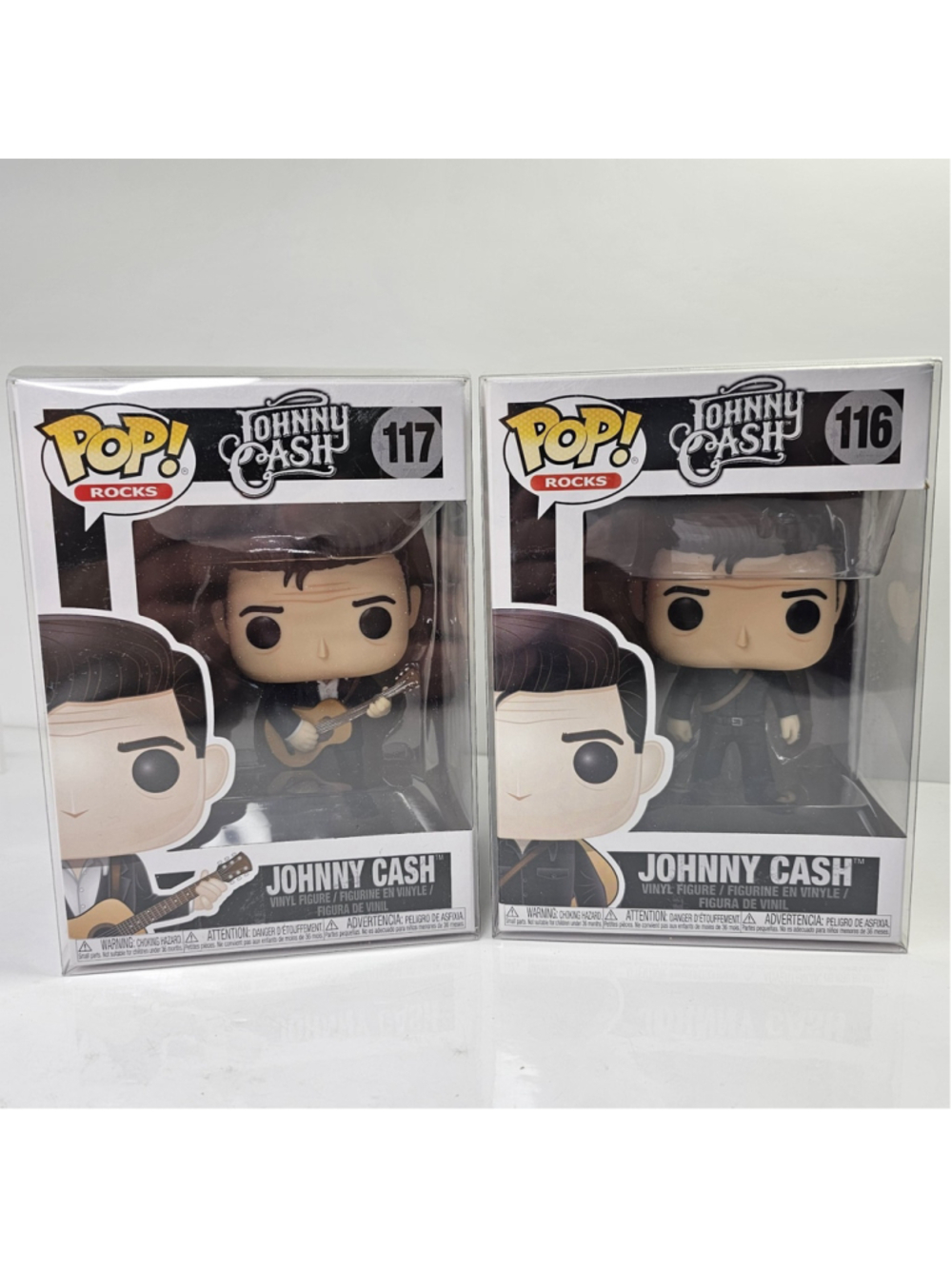 Funko Pop! Vinyl: Johnny Cash #116 and #117 Set of Two W/Sleeve Protectors